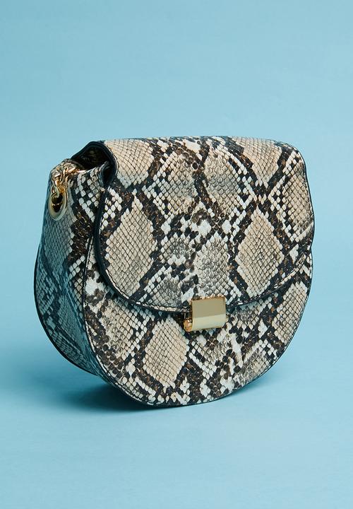 Superbalist - Carez snake print bag - brown & beige