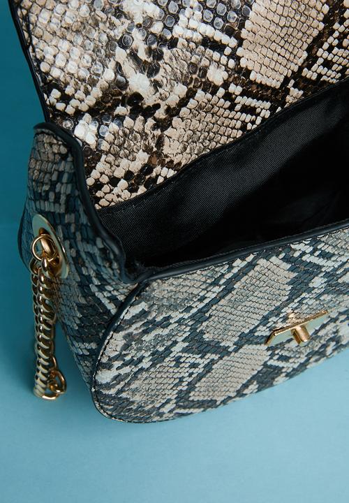 Superbalist - Carez snake print bag - brown & beige