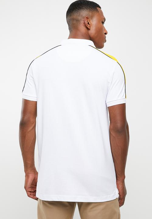 Brave Soul - Goldin short sleeve tee - white & yellow 