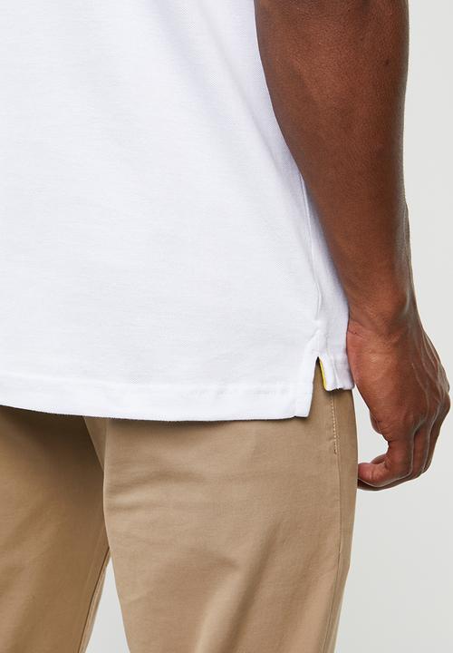 Brave Soul - Goldin short sleeve tee - white & yellow 