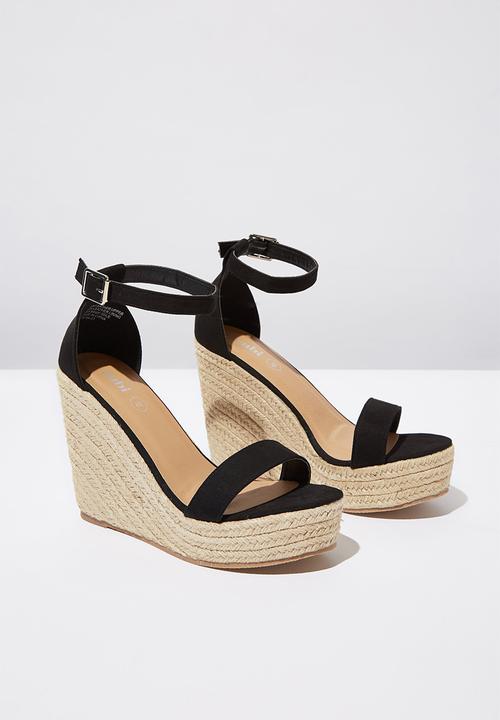 Cotton On - Amethyst espadrille wedge - black