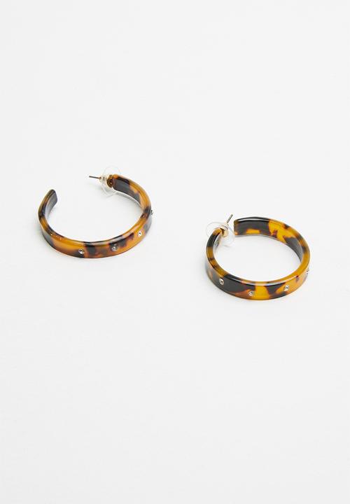 Superbalist - Leopard print resin earrings - brown & black