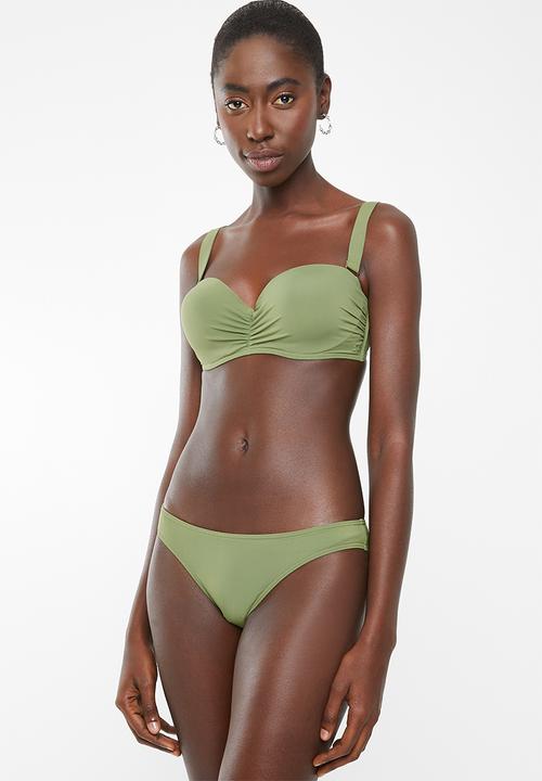 khaki green bikini top