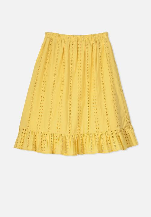 Cotton On - Raquel ruffle midi skirt - yellow