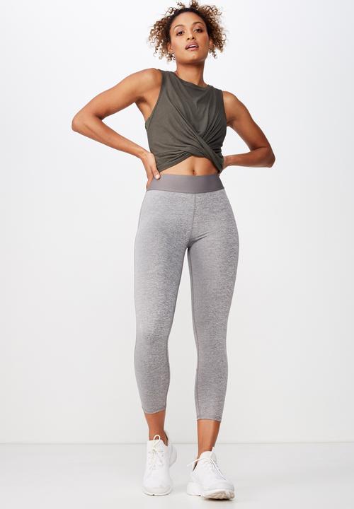 Cotton On - Rib twist front crop tank  - green