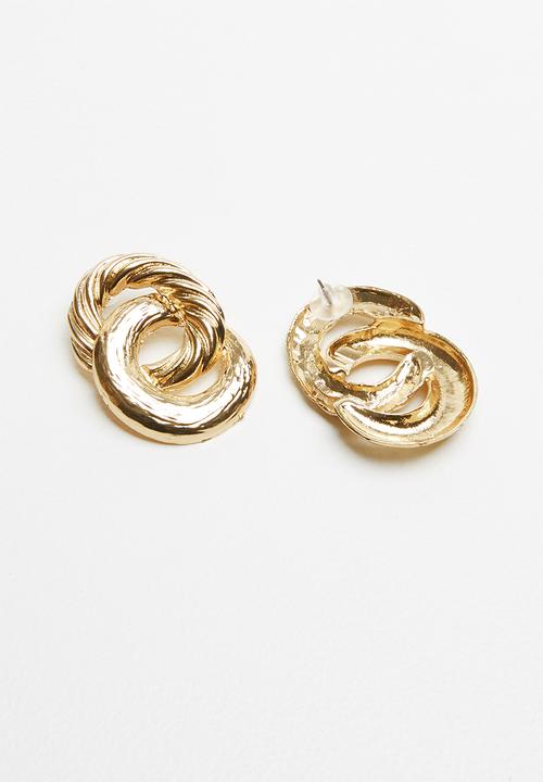 Superbalist - Spiral hoop stud earrings - gold