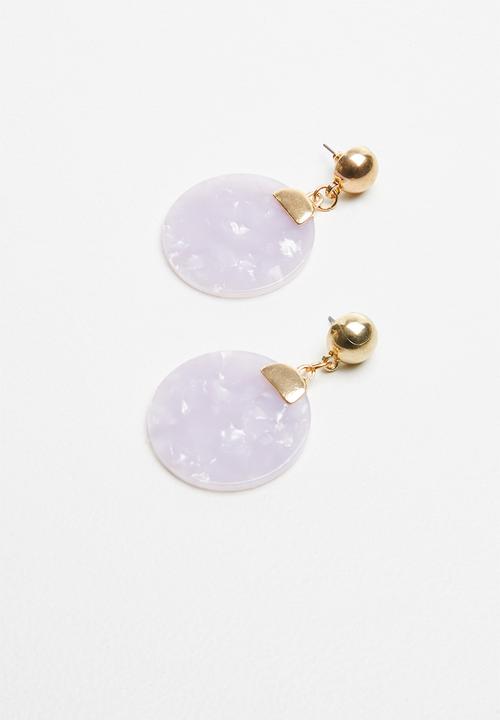 Superbalist - Resin drop statement earrings - gold & pink