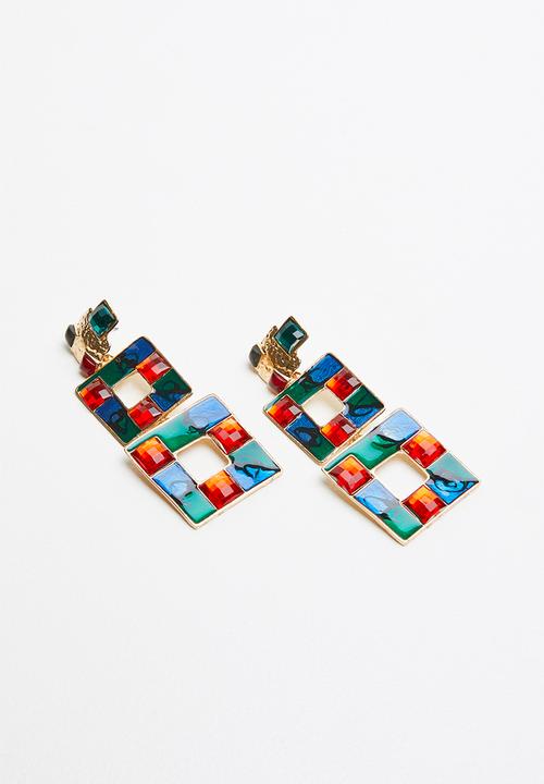 Superbalist - Mosaic embellished earrings - multi