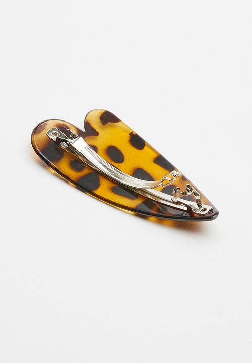 Superbalist - Leopard print resin hairclip - brown