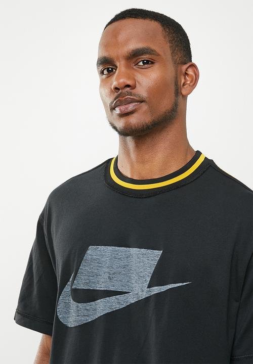 Nike - Nsw nsp  short sleeve top - black & yellow