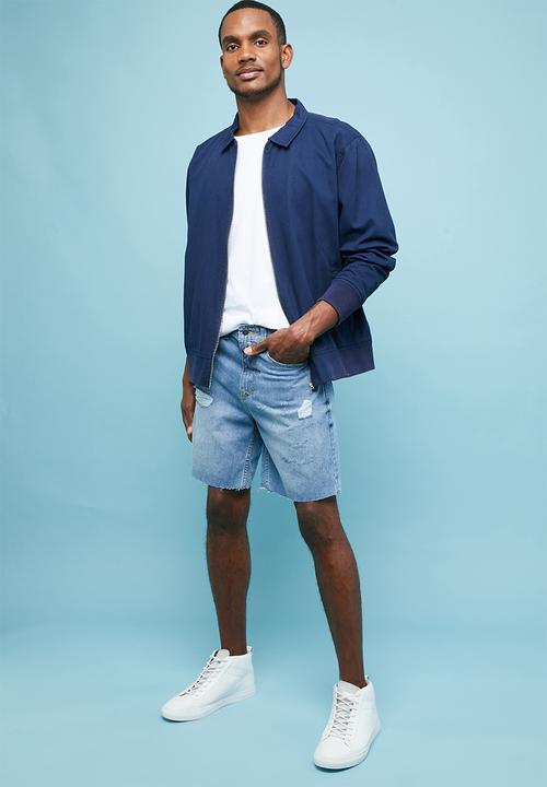 Superbalist - Ripped denim short - blue