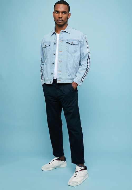 Superbalist - Loose taped denim trucker jacket - blue