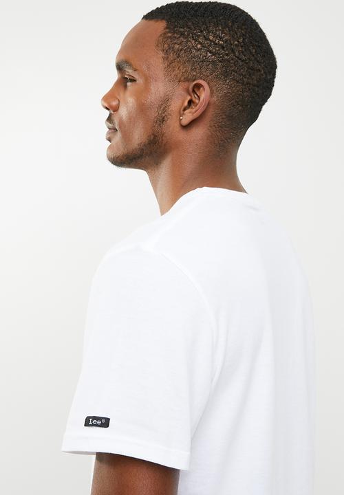 Lee  - Centre chest block logo tee - white