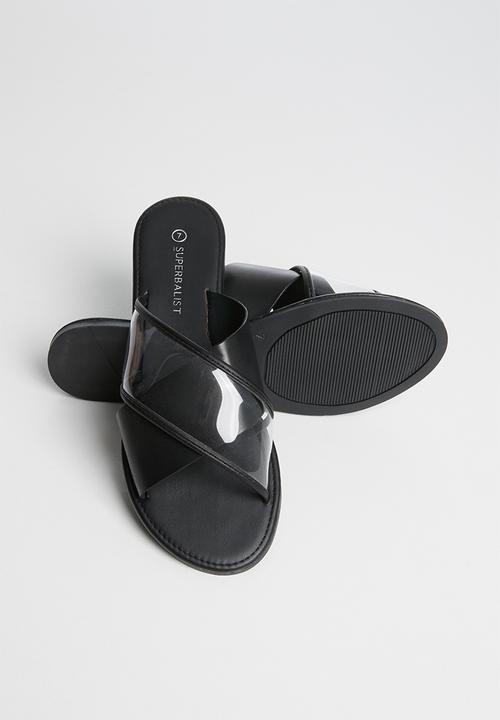 Superbalist - Claire leather cross over sandal - black