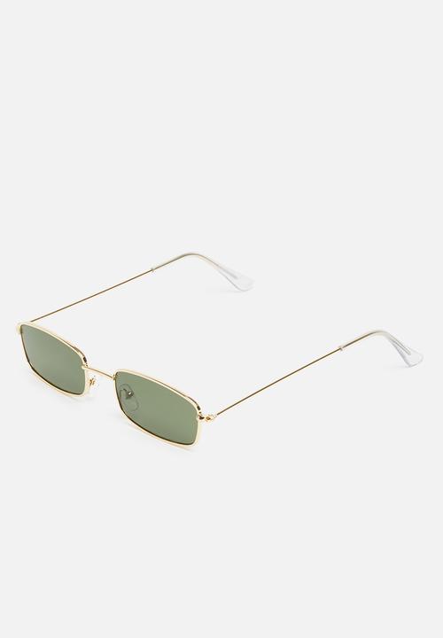 Superbalist - Slim rectangular sunglasses - gold & green