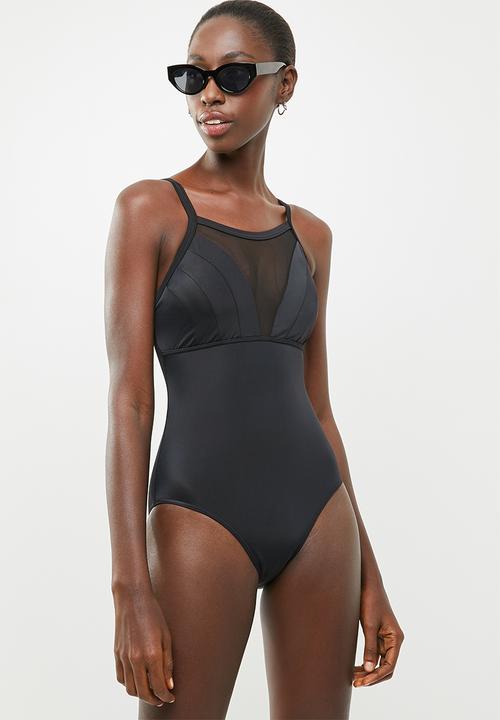 Jacqueline - Babydoll mesh one piece - black