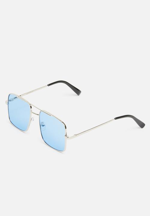 Superbalist - Square aviator sunglasses - silver & blue