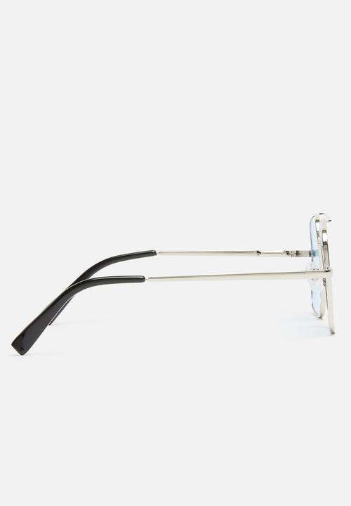 Superbalist - Square aviator sunglasses - silver & blue