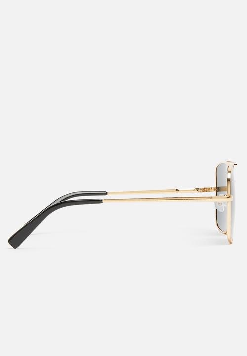 Superbalist - Square aviator sunglasses - black & gold