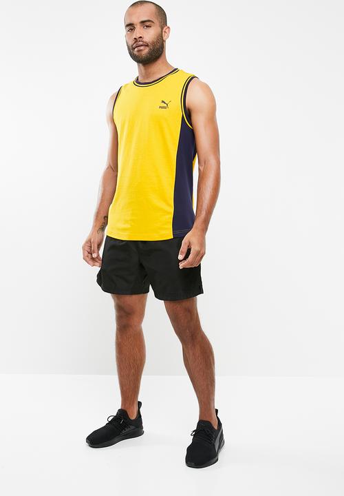 PUMA - Classic short sleeve tee - navy & yellow 
