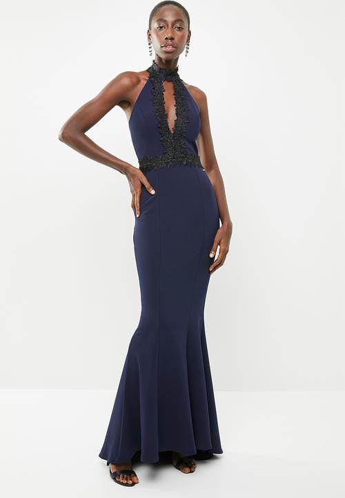 SISSY BOY - Halter maxi dress - navy & black