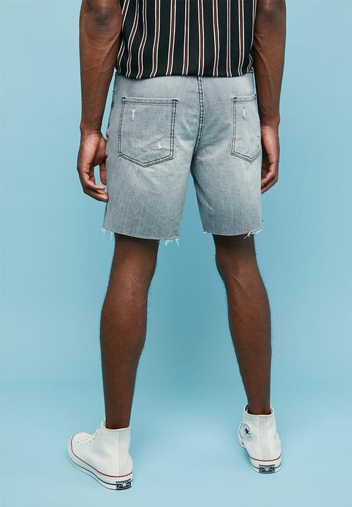 Superbalist - Ripped denim short - grey