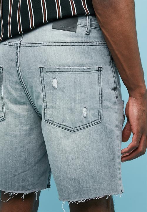 Superbalist - Ripped denim short - grey