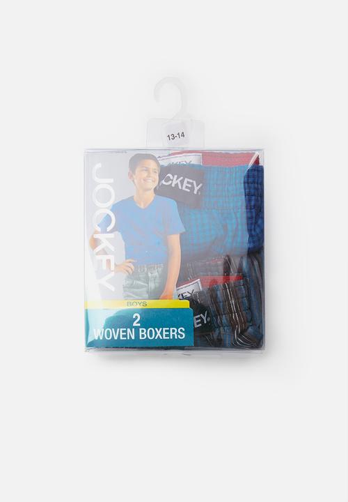 Jockey - 2 Pack boys woven boxers - grey & blue