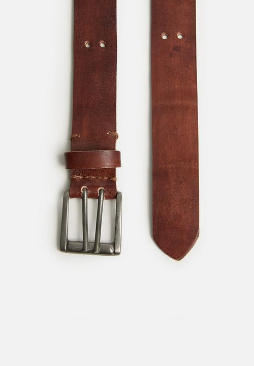 Superbalist - Perforated leather belt - brown