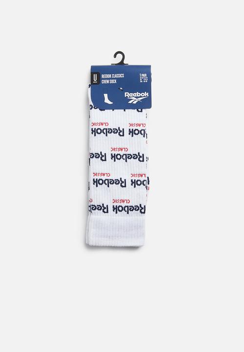 Reebok Classic - CL graphic crew socks - white