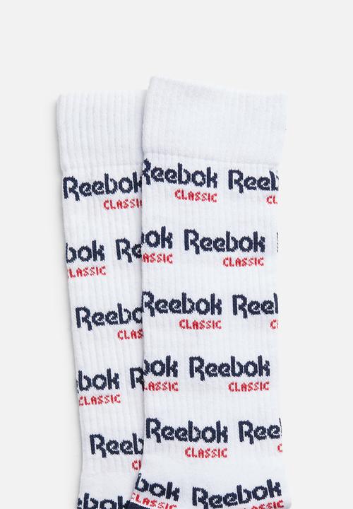 Reebok Classic - CL graphic crew socks - white