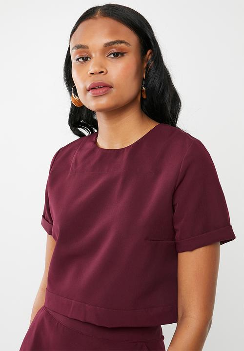 AMANDA LAIRD CHERRY - Lindiwe skirt & naledi top set - burgundy