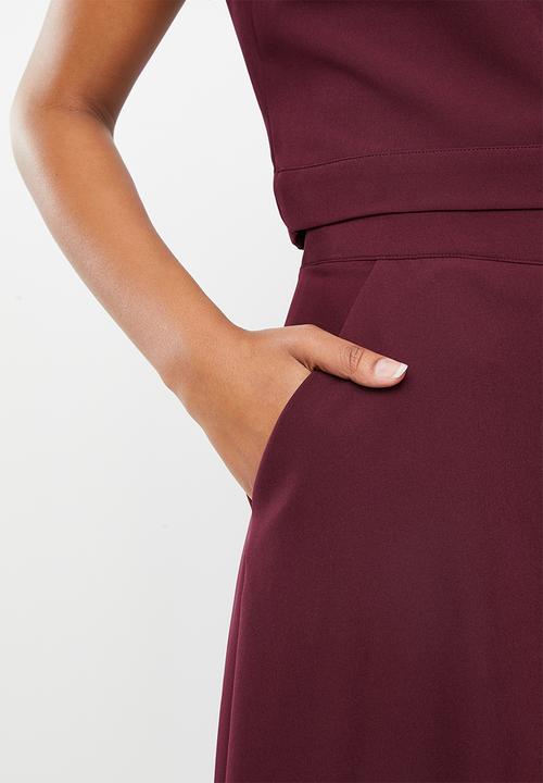 AMANDA LAIRD CHERRY - Lindiwe skirt & naledi top set - burgundy