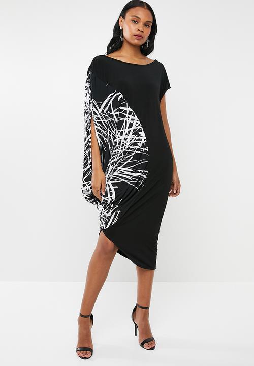 Talia Drape Dress Black White Ruff Tung Casual Superbalist Com
