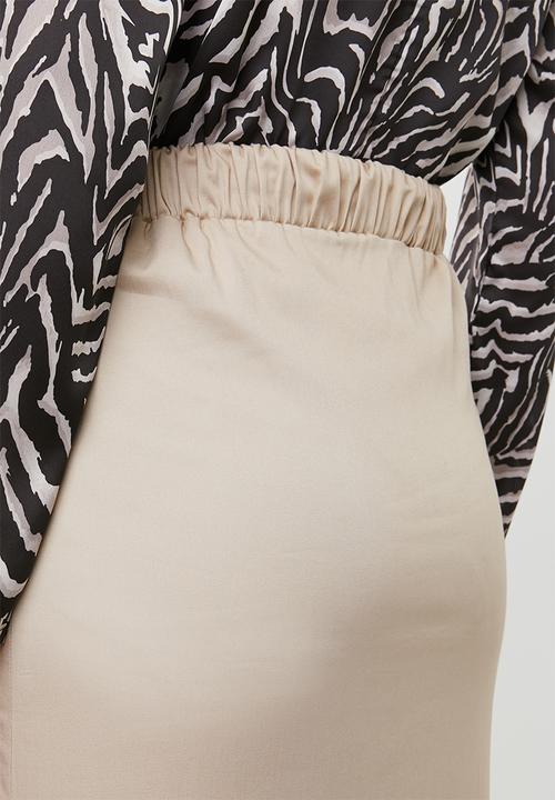edit - Button down midi skirt - beige 