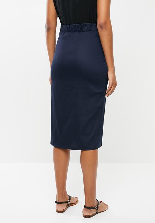 edit - Button down midi skirt - navy 
