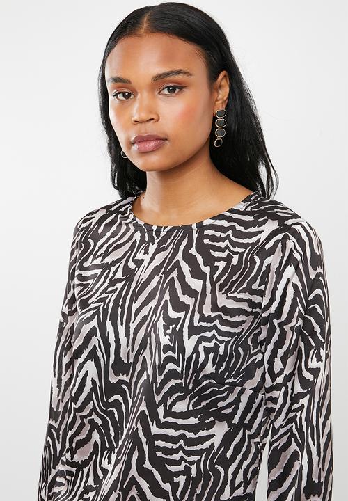 edit - Longsleeve blouse - black & grey 