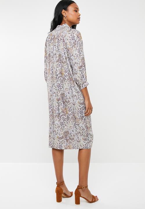 edit - Button down dress - multi 
