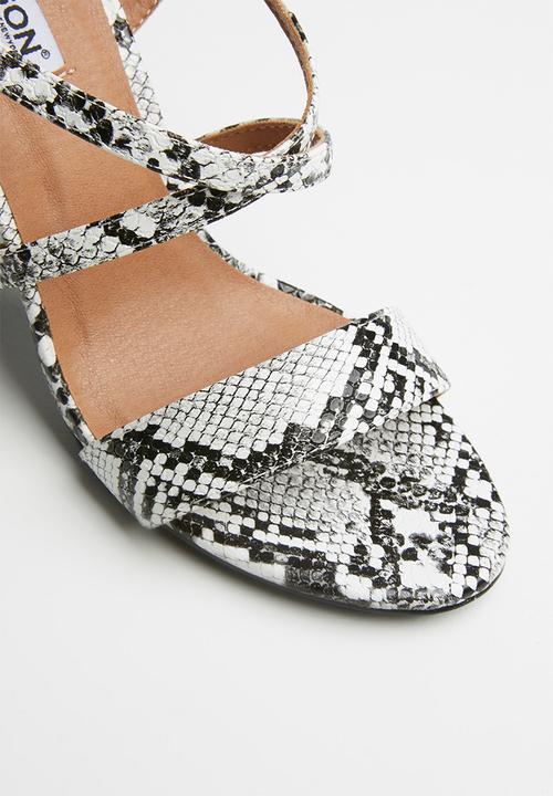Madison® - Snake print block heel - white & black