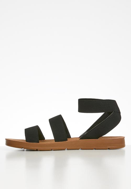 Madison® - Elastic ankle strap sandal - black