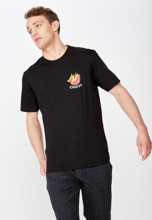 Cotton On - Cooked tbar short sleeve  tee - black