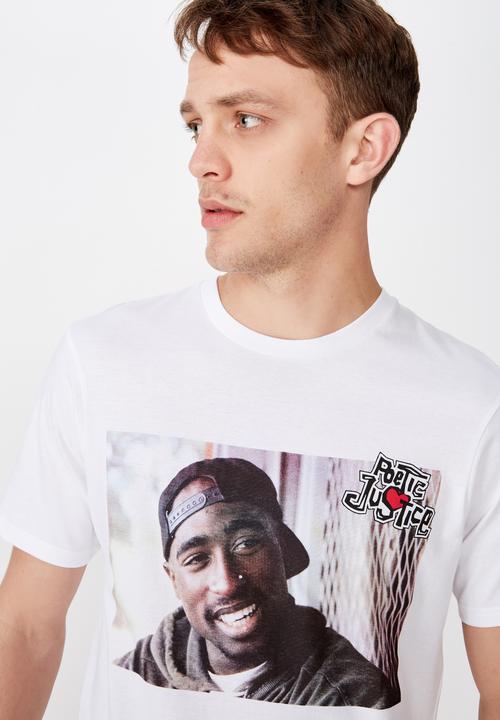Cotton On - 2pac poetic justice fence tee - white