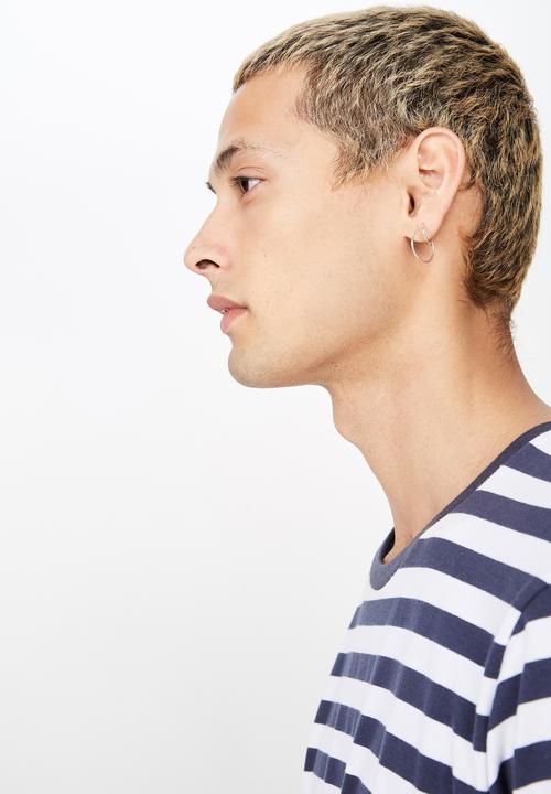 Cotton On - Tbar mid premium crew neck tee - white & navy