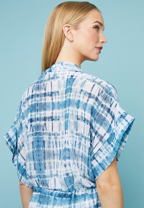 Superbalist - Drawcord cover-up - blue & white 