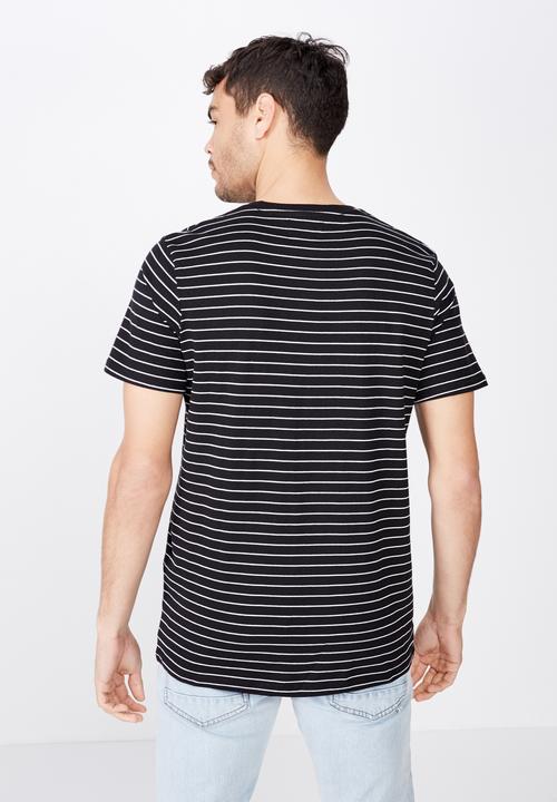 Cotton On - Tbar easy premium crew neck tee - black & white