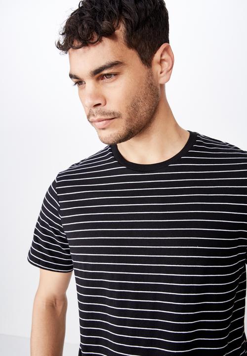 Cotton On - Tbar easy premium crew neck tee - black & white