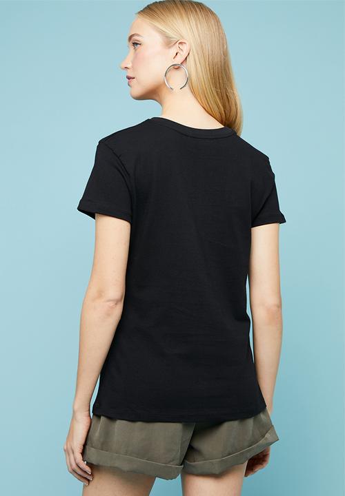 Superbalist - Placement printed tee - black