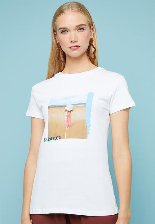 Superbalist - Placement printed tee - white
