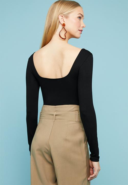 Superbalist - Square neck bodysuit - black