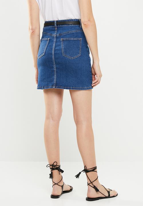 Superbalist - Denim slim fit mini skirt -  blue